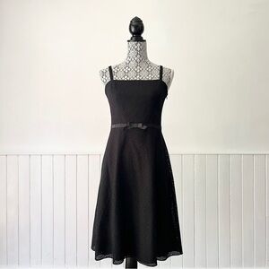 Ann Taylor Loft Black Eyelet Fit & Flare Dress Size 4